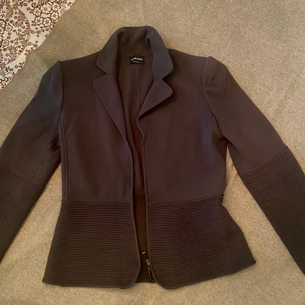 Giorgio Armani Black Blazer Classic Notched Lapel